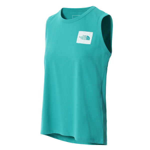 The North Face W FOUNDATION GRAPHIC TANK Dam Linne PORCELAIN GREEN