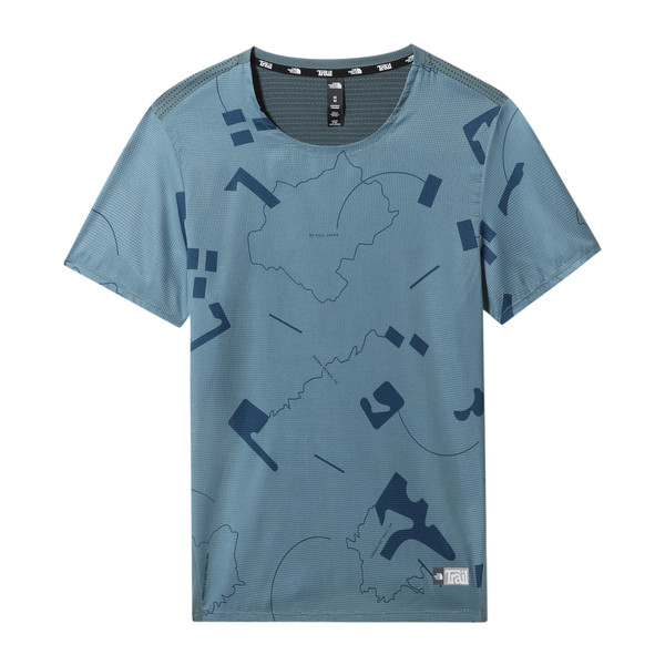The North Face M PRINTED SUNRISER S/S SHIRT Herr T-shirt GOBLIN BLUE TRAIL MARKER PRINT