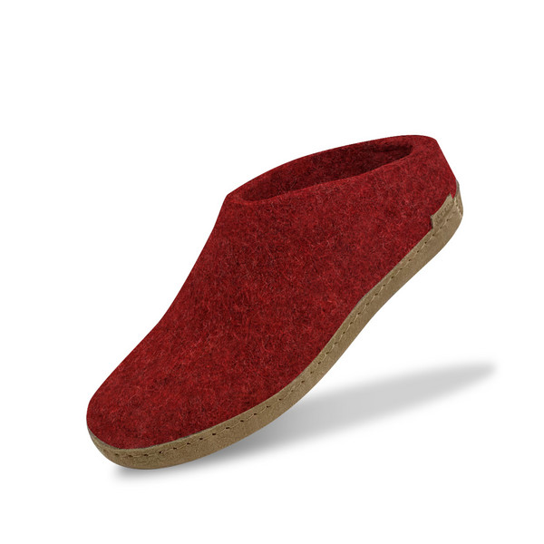 Glerups THE SLIP ON LEATHER Unisex Tofflor RED