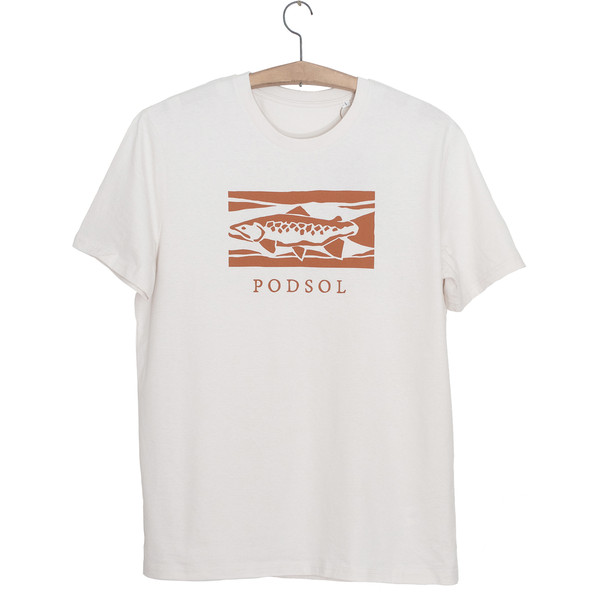 Podsol TAJGA TROUT Unisex T-shirt VINTAGE WHITE