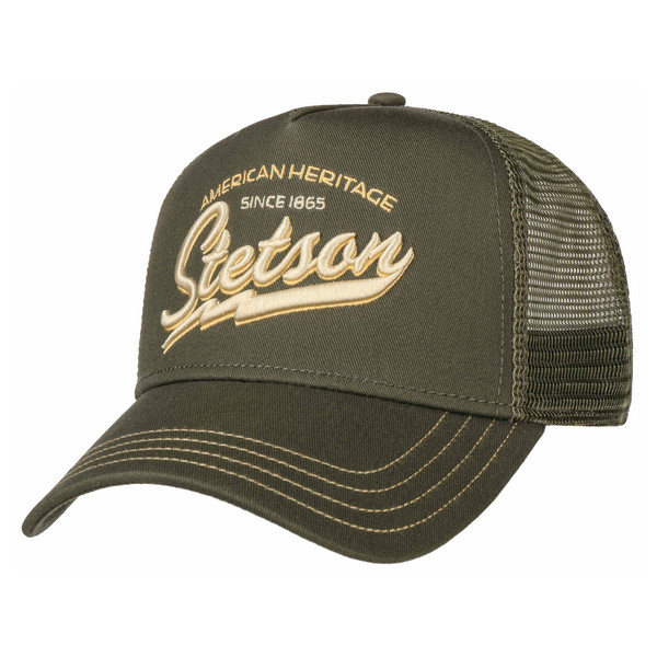 Stetson TRUCKER CAP AMERICAN HERITAGE CLASSIC Unisex Keps OLIVE