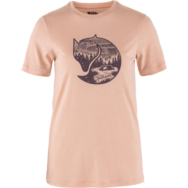 Fjällräven ABISKO WOOL FOX SS W Dam T-shirt CHALK ROSE-PORT