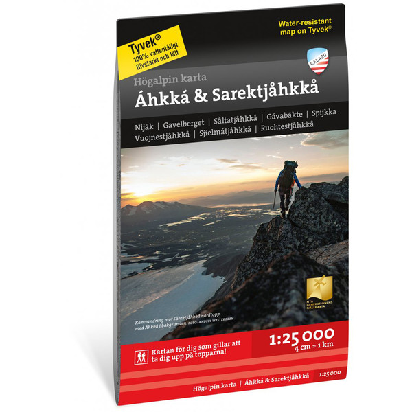  HÖGALPIN KARTA: ÁHKKÁ &  SAREKTJÅKKÅ 1:25.000 - Fjällkarta