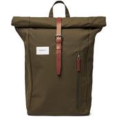 OLIVE WITH COGNAC BROWN LEATHE