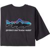  M' S HOME WATER TROUT ORGANIC T-SHIRT Herr - T-shirt - INK BLACK