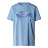 The North Face W FOUNDATION TRACES GRAPHIC TEE Dam T-shirt STEEL BLUE - STEEL BLUE