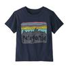 Patagonia BABY FITZ ROY SKIES T-SHIRT Barn T-shirt MILLED YELLOW - NEW NAVY